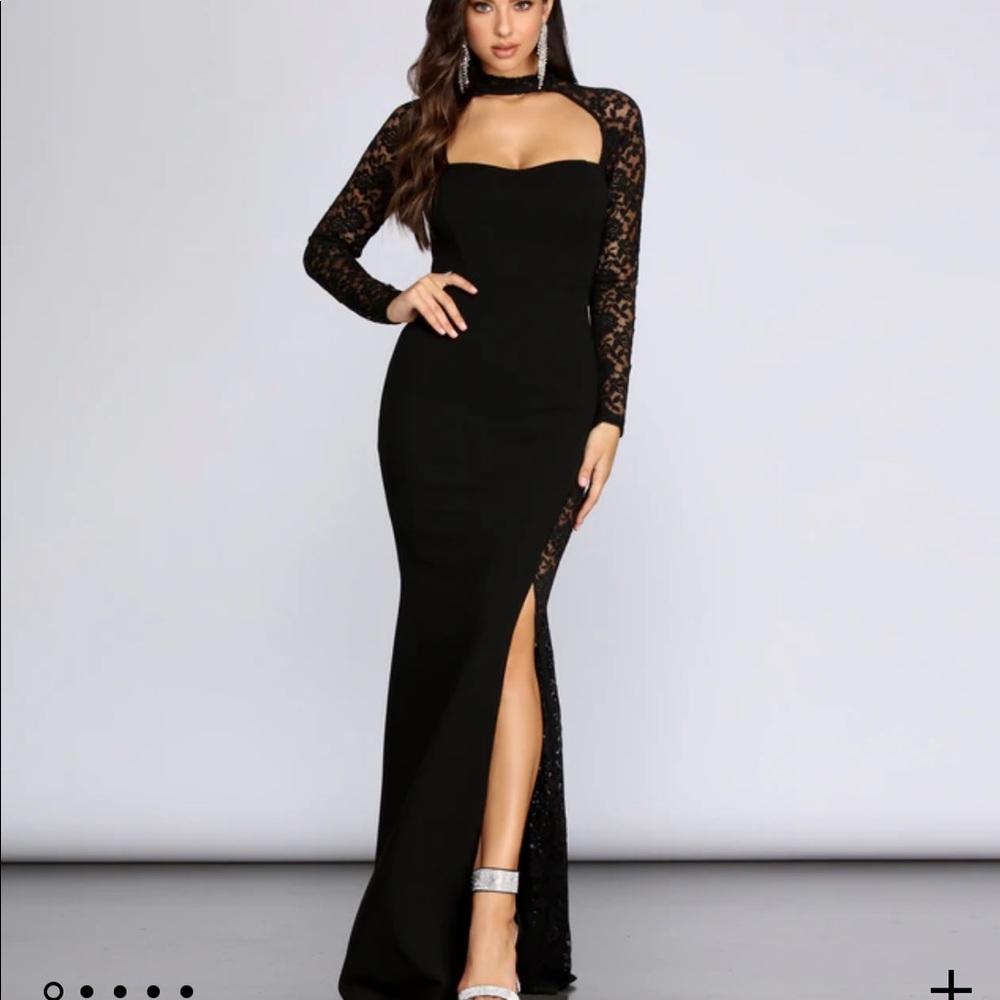 Windsor Black Danielle Sweetheart Lace Formal Dress
